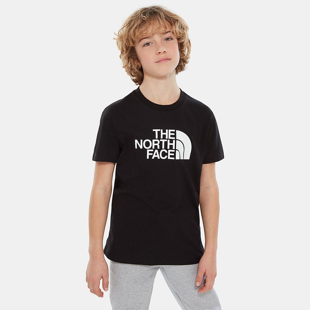 The North Face T-Shirts Youth Australia - The North Face Easy Short-Sleeve Black / White (AXH-782641